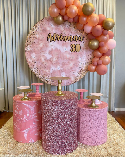 Pink marble, gold dust 5ft