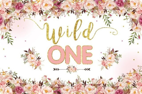 Wild one pink floral for  girl