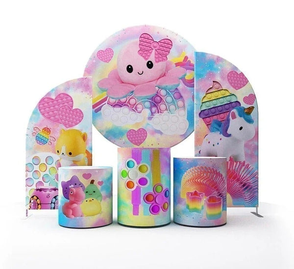 Pink Teddy bear baby shower, bear backdrop, Bear Round Circle 5ft