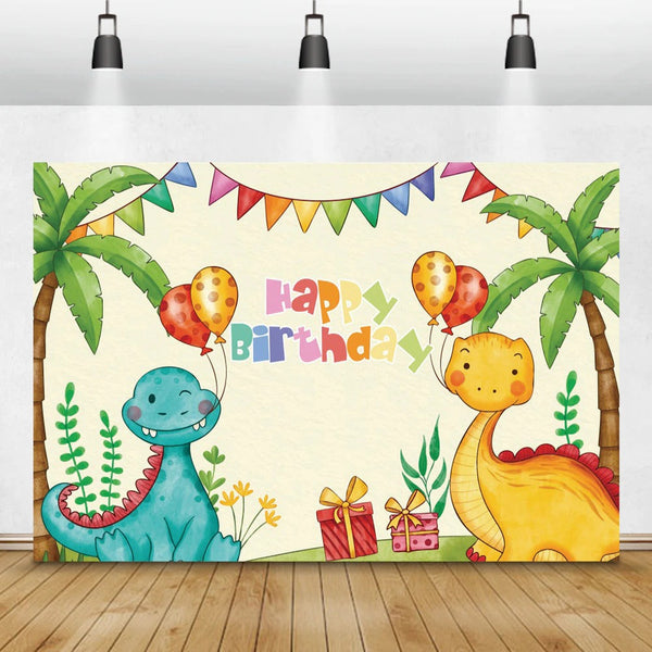 Jungle Tropical Palms Trees Leaves Poster Kid baby dinosaurs