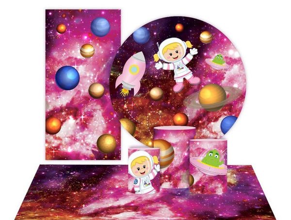 Pink Space galaxy rocket astronaut 5ft
