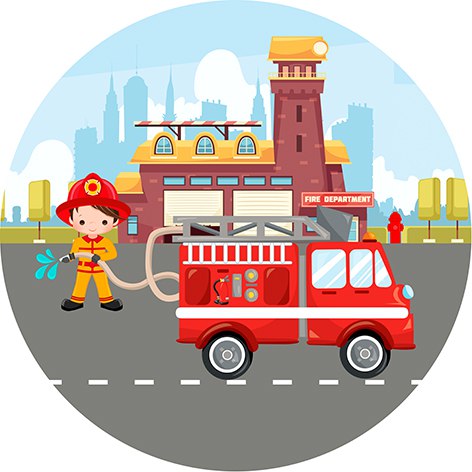 Firefighter, fire truck 5ft