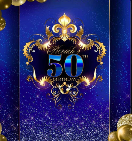 Copy of royal heavy blue gold backdrop, silver backdrop, diamonds backdrop, 20th 30th 40th 50th, 60th 70th, for Men 5ft