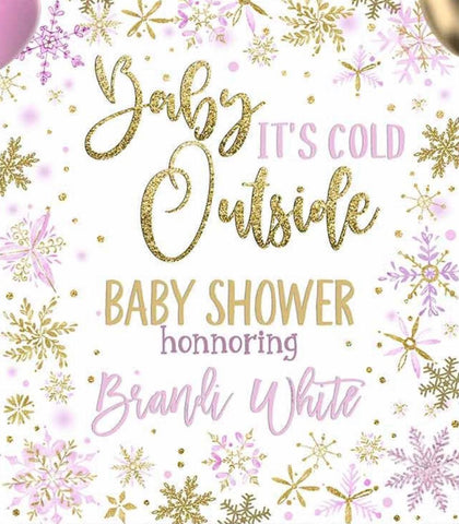 Winter Onederland, Baby it's cold outside, winter backdrop, winter baby shower, baby shower, one-derland, ONEderland, woodland 5ft