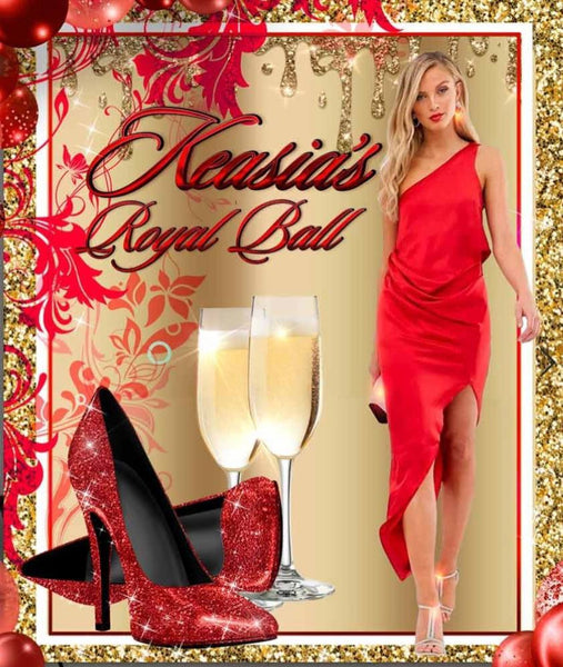 Royal Ball Red photography backdrop, party signs,Woman backdrop  for Lady 5ft