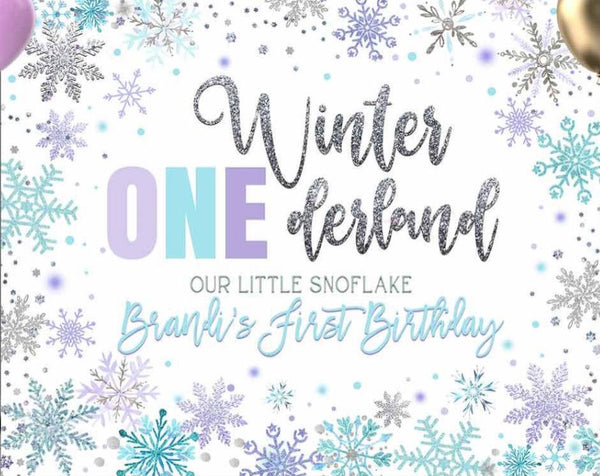 one-derland, ONEderland, woodland backdrop, 1st birthday, winter backdrop, snowflake backdrop,onederland pink, wonederland 5ft