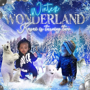 one-derland, ONEderland, woodland backdrop, 1st birthday, winter backdrop, snowflake backdrop,onederland 5ft