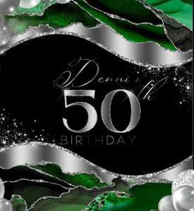 Emerald Silver backdrop, emerald banner, emerald, Photo backdrop, ink backdrop 5ft