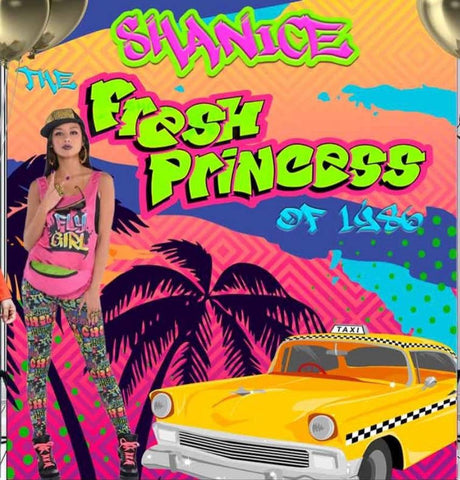 Fresh Prince  Princess 90s backdrop tropical 5ft