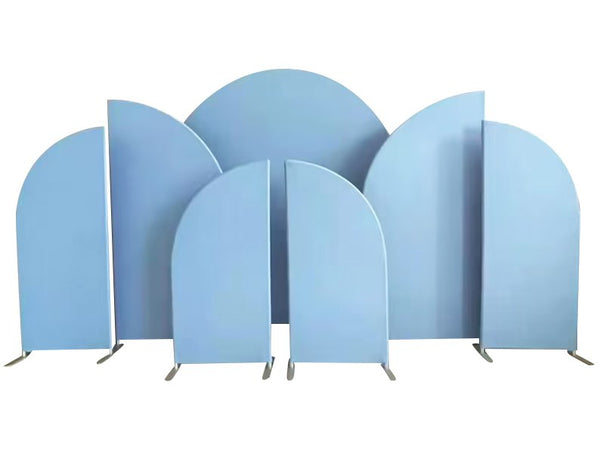 Trio new. 3pcs Arched stand Aluminum + Tension fabric. 5*7.5ft(N)+4*7ft(E)+3.3*5ft(L)