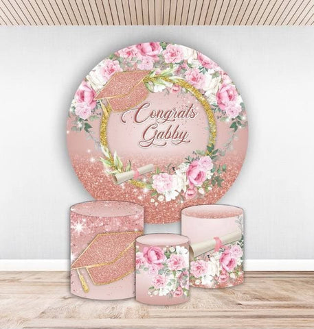 Congratulations graduation, Floral rose gold 5ft