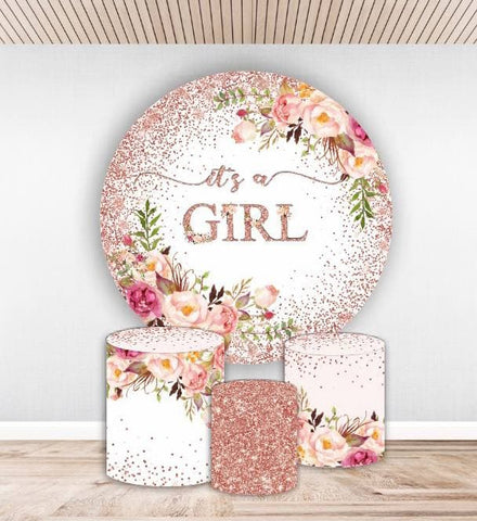 Rose-gold floral is a girl Baby Shower 5ft