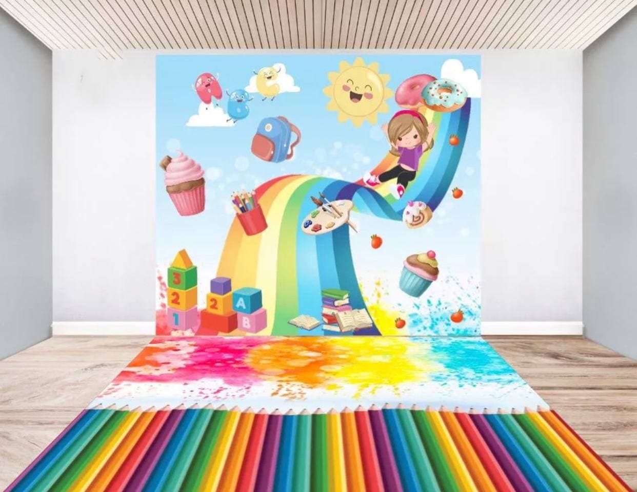 Art party, Paint, alphabet, back to school, Painting, candy land ice cream 5ft